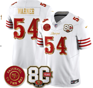 Men 2026 San Francisco 49ers #54 Warner white Nike Limited NFL Jersey 0805001 